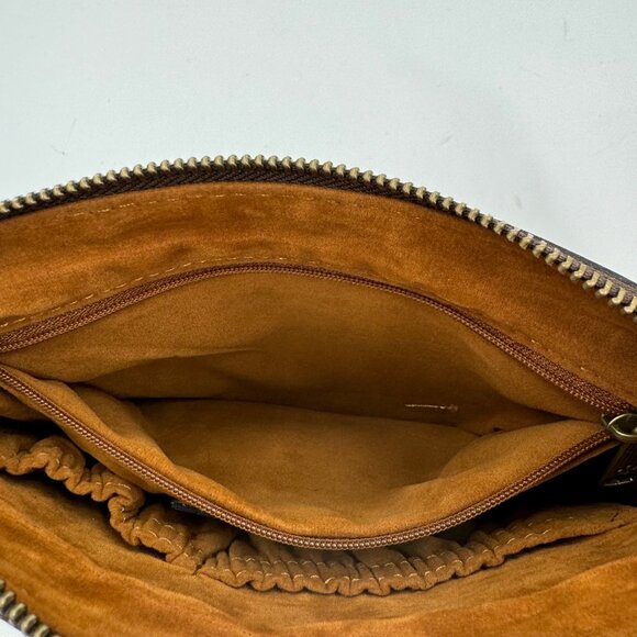 Patrica Nash CassinEmbossed Leather Wristlet Clutch Bag With Zipper & Wrist Stra - Picture 9 of 15